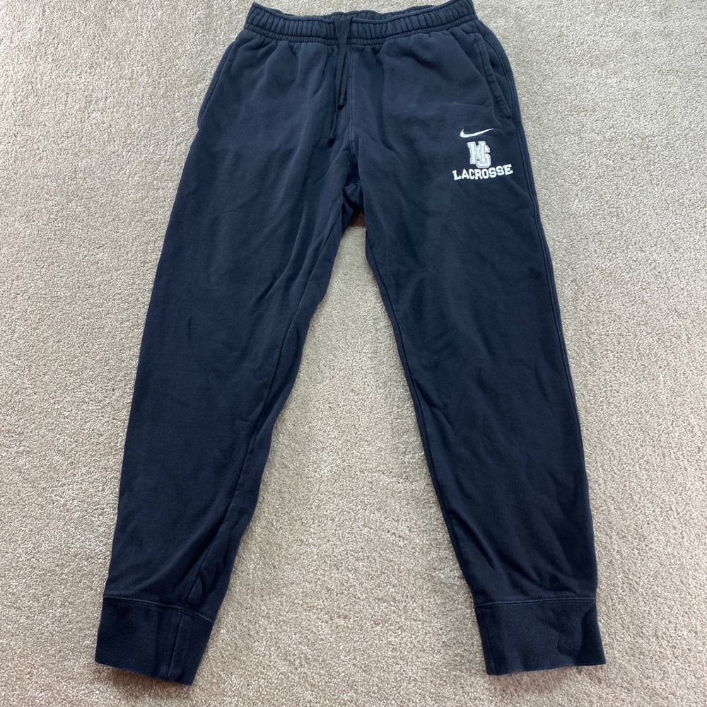 Nike Sweatpants Mens Size‎ Small Lacrosse Black Cotton Blend Drawstring